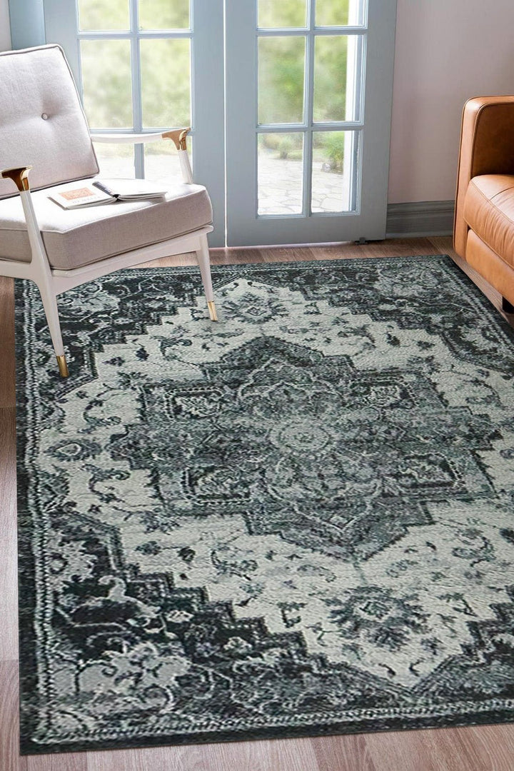 Turkish Modern Festival WD Rug - 5.3 x 7.5 FT - Gray and Cream - Sleek and Minimalist for Chic Interiors - V Surfaces