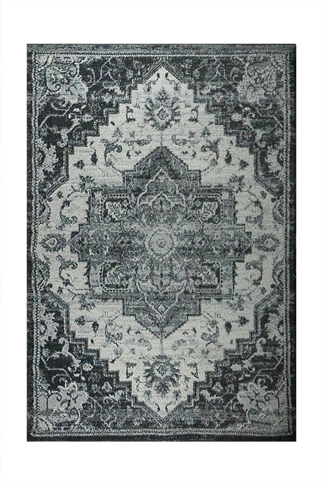 Turkish Modern Festival WD Rug - 5.3 x 7.5 FT - Gray and Cream - Sleek and Minimalist for Chic Interiors - V Surfaces
