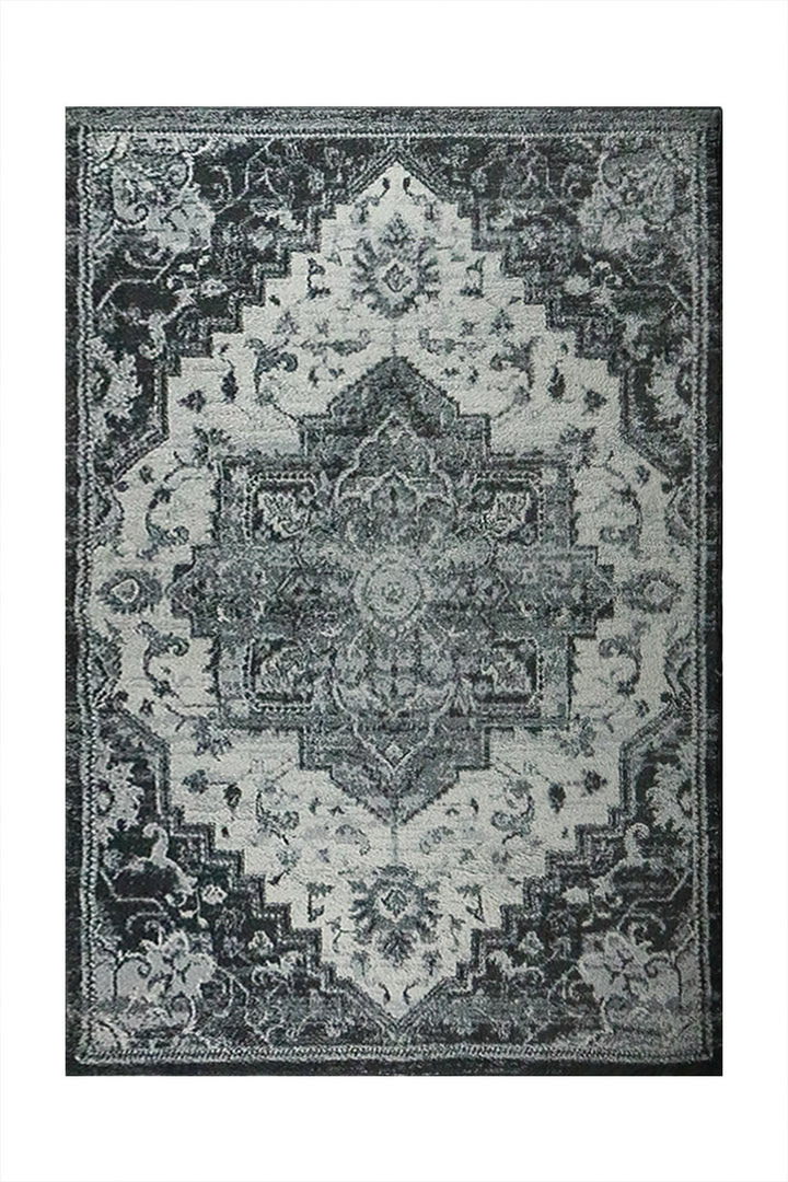 Turkish Modern Festival WD Rug - 5.3 x 7.5 FT - Gray and Cream - Sleek and Minimalist for Chic Interiors - V Surfaces