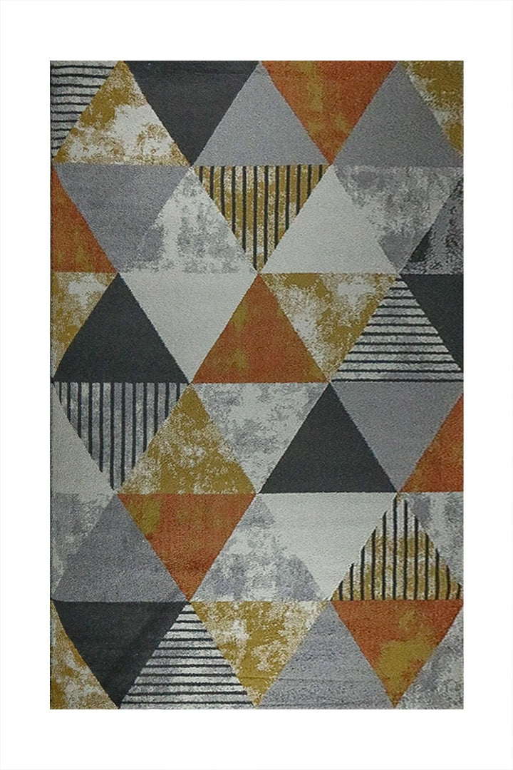 Turkish Modern Festival WD Rug - 5.3 x 7.5 FT - Gray and Golden - Sleek and Minimalist for Chic Interiors - V Surfaces