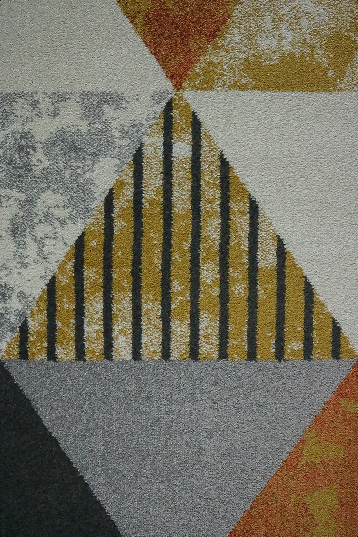 Turkish Modern Festival WD Rug - 5.3 x 7.5 FT - Gray and Golden - Sleek and Minimalist for Chic Interiors - V Surfaces
