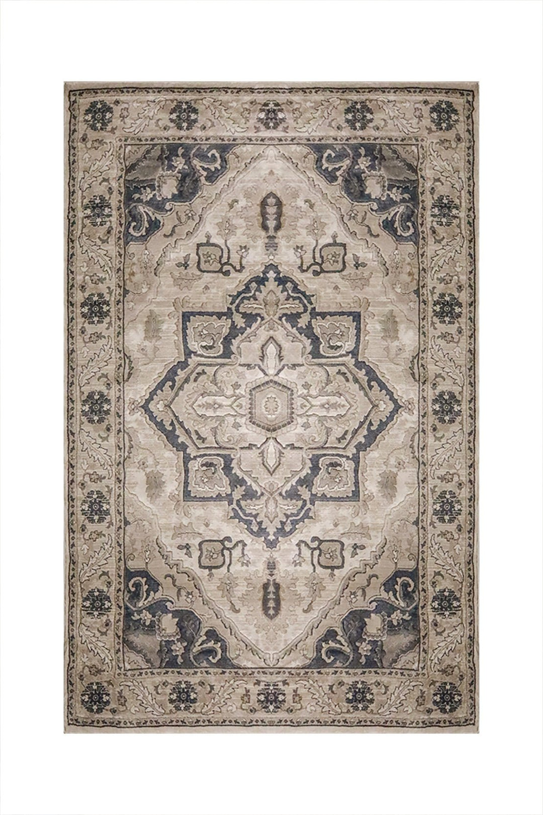 Turkish Modern Festival WD Rug - 7.8 x 9.8 FT - Blue and Gray - Sleek and Minimalist for Chic Interiors - V Surfaces