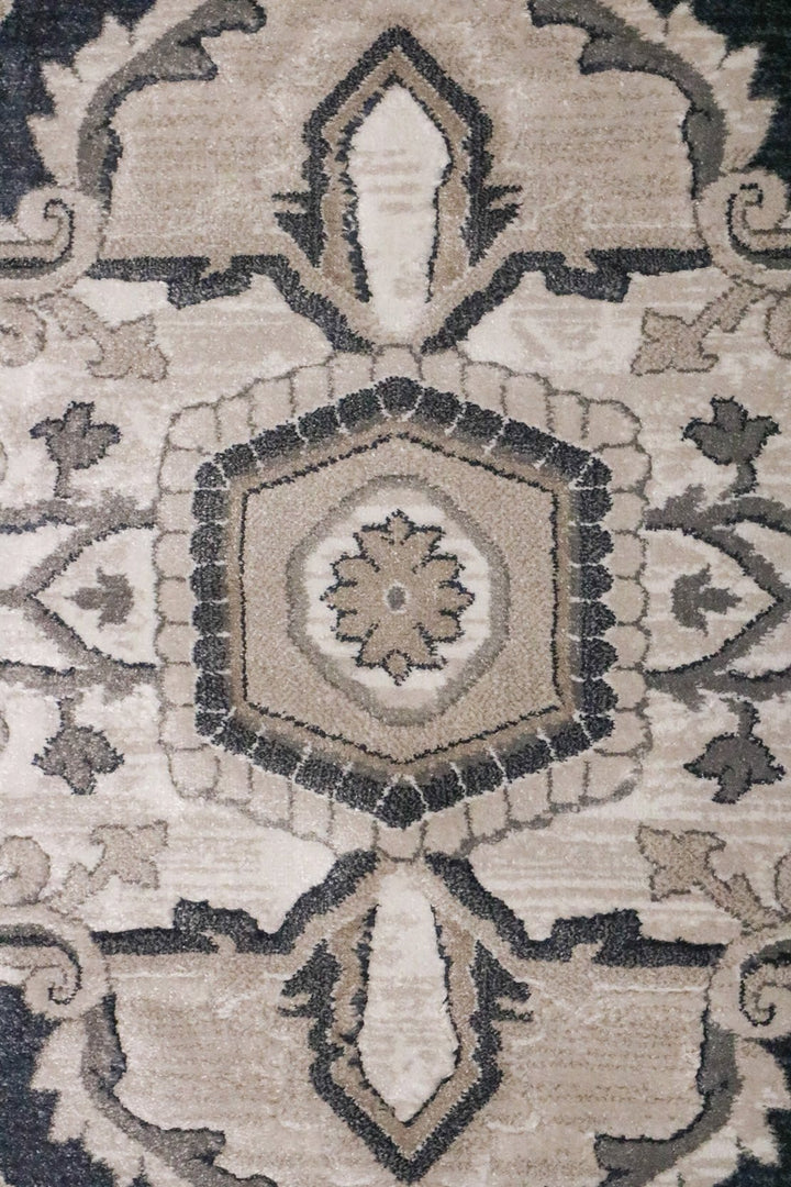 Turkish Modern Festival WD Rug - 7.8 x 9.8 FT - Blue and Gray - Sleek and Minimalist for Chic Interiors - V Surfaces