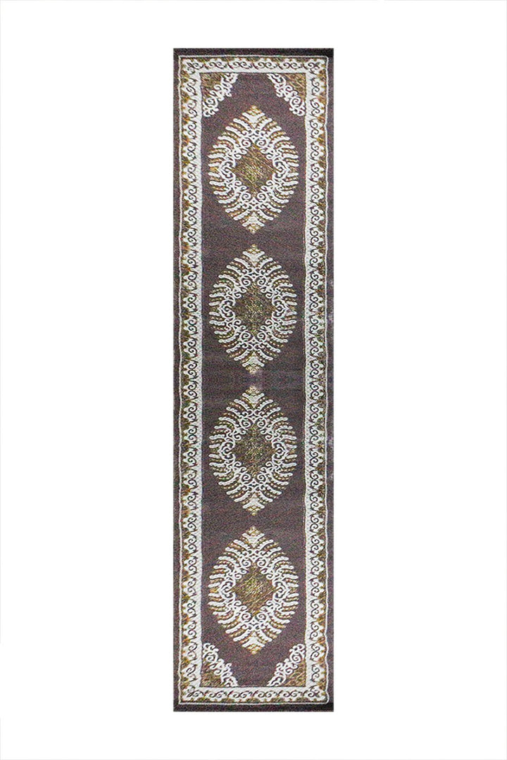 Turkish Modern Festival Wd Rug - Brown and Cream - 3.2 x 13.2 FT - Sleek and Minimalist for Chic Interiors - V Surfaces