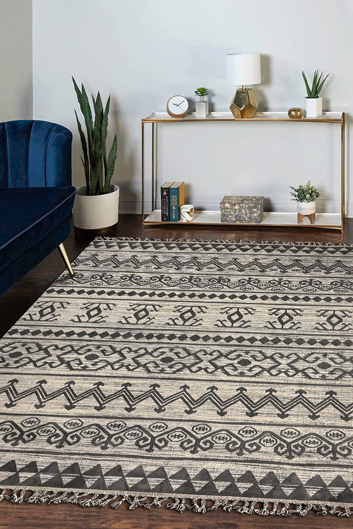 Turkish Modern Festival WD Rug - Navy & Gray - 7.8 x 10.1 FT - Superior Comfort, Modern & runners Style Accent Rugs - V Surfaces