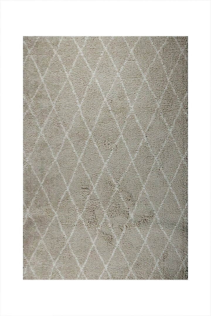 Turkish Modern Festival WD Shaggy Rug - 5.2 x 6.9 FT - Cream - Sleek and Minimalist for Chic Interiors - V Surfaces