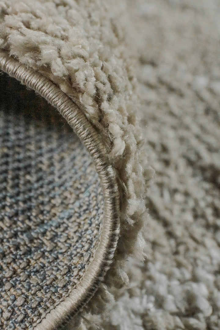 Turkish Modern Festival WD Shaggy Rug - 5.2 x 6.9 FT - Cream - Sleek and Minimalist for Chic Interiors - V Surfaces