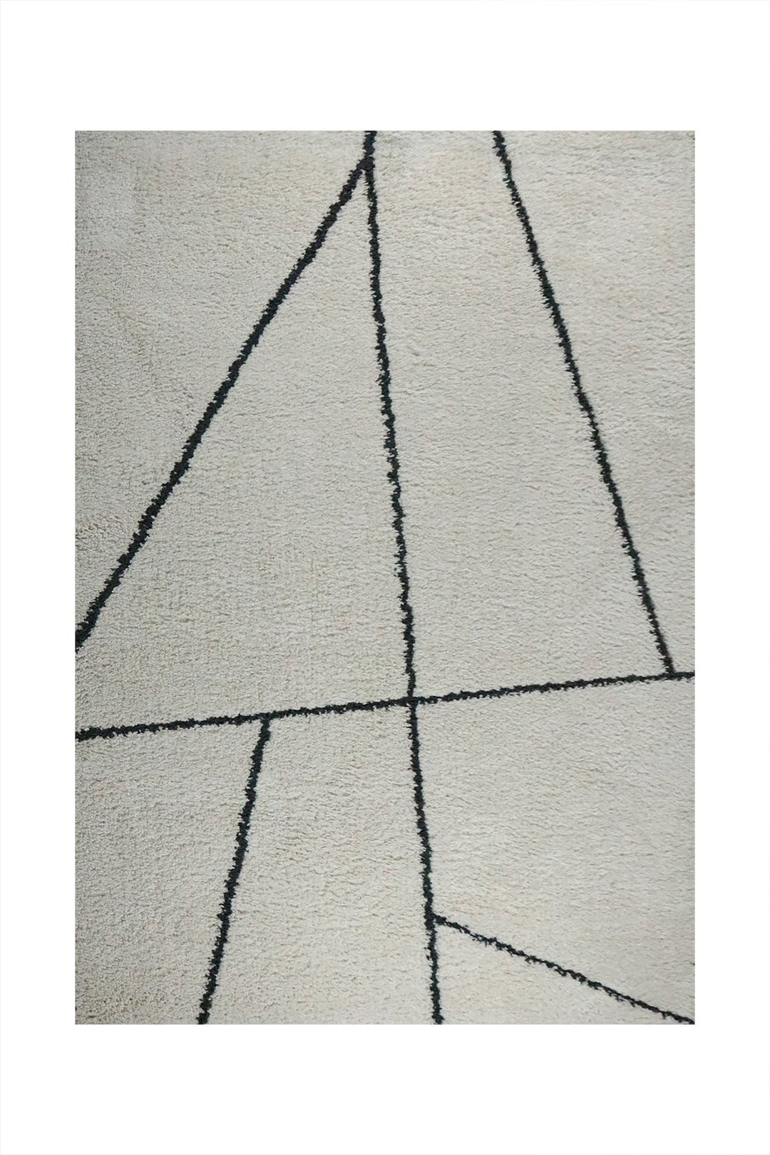 Turkish Modern Festival WD Shaggy Rug - 5.2 x 7.5 FT - Cream - Sleek and Minimalist for Chic Interiors - V Surfaces