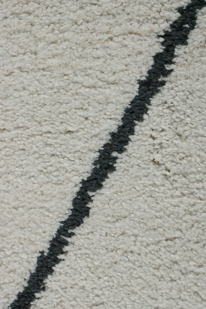 Turkish Modern Festival WD Shaggy Rug - 5.2 x 7.5 FT - Cream - Sleek and Minimalist for Chic Interiors - V Surfaces