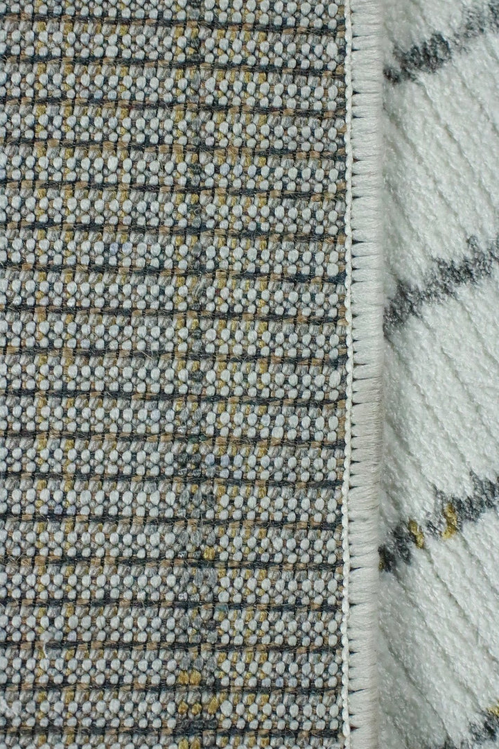 Turkish Modern Festival WD Soft Shaggy Rug - 5.2 x 7.5 FT - Cream - Sleek and Minimalist for Chic Interiors - V Surfaces