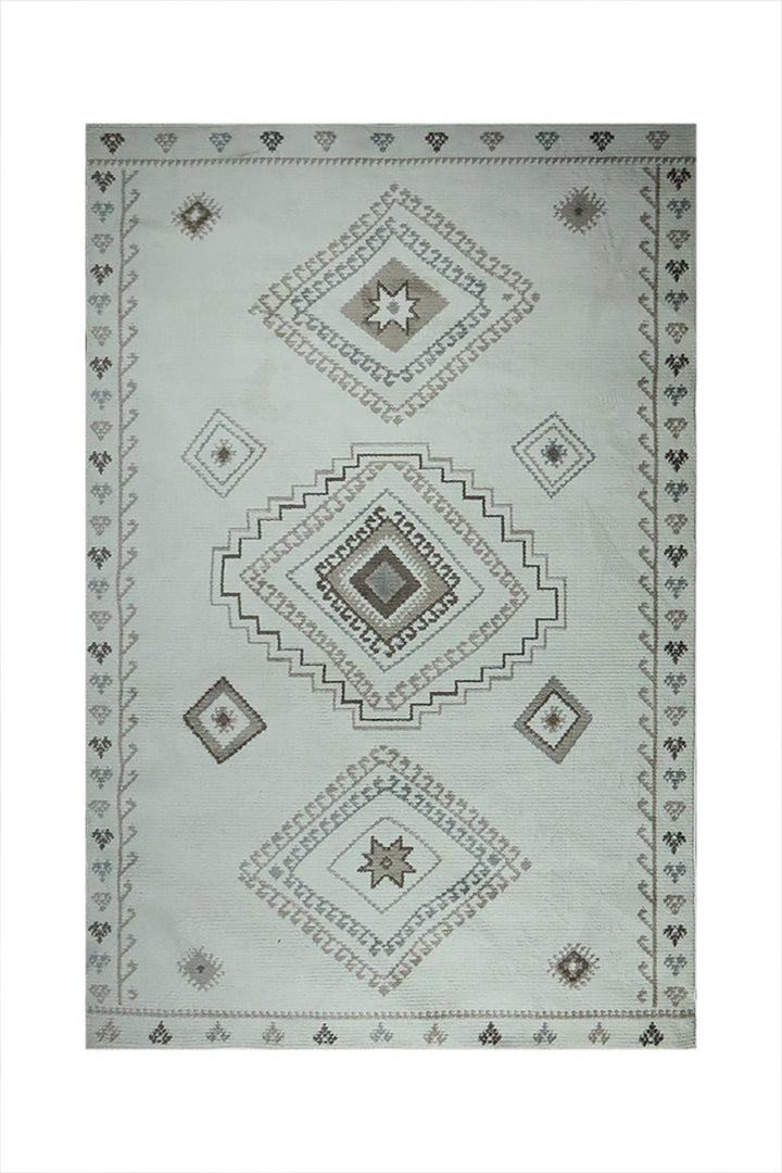 Turkish Modern Festival WD Soft Shaggy Rug - 5.2 x 7.5 FT - White - Sleek and Minimalist for Chic Interiors - V Surfaces