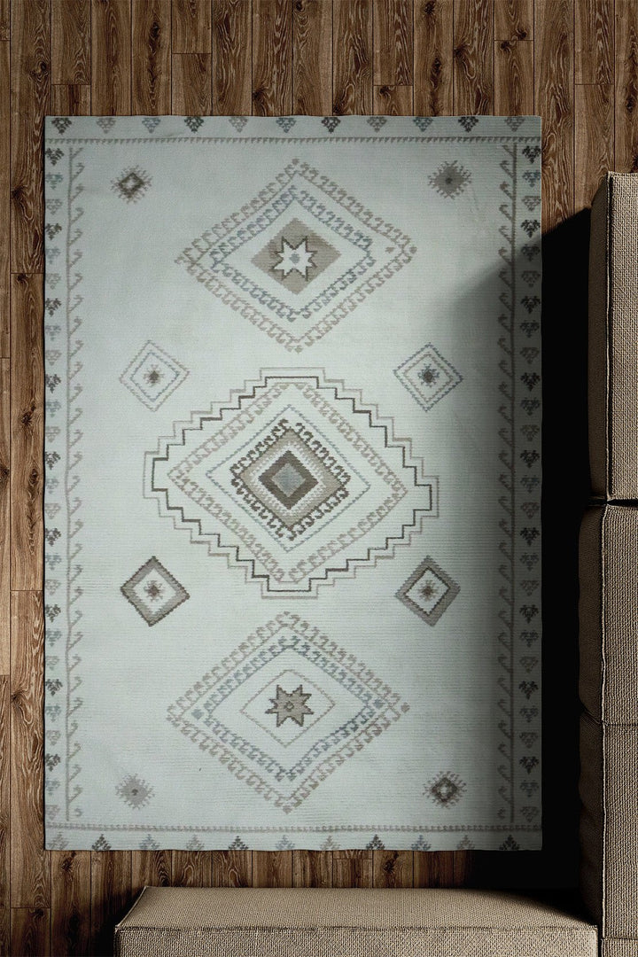 Turkish Modern Festival WD Soft Shaggy Rug - 5.2 x 7.5 FT - White - Sleek and Minimalist for Chic Interiors - V Surfaces