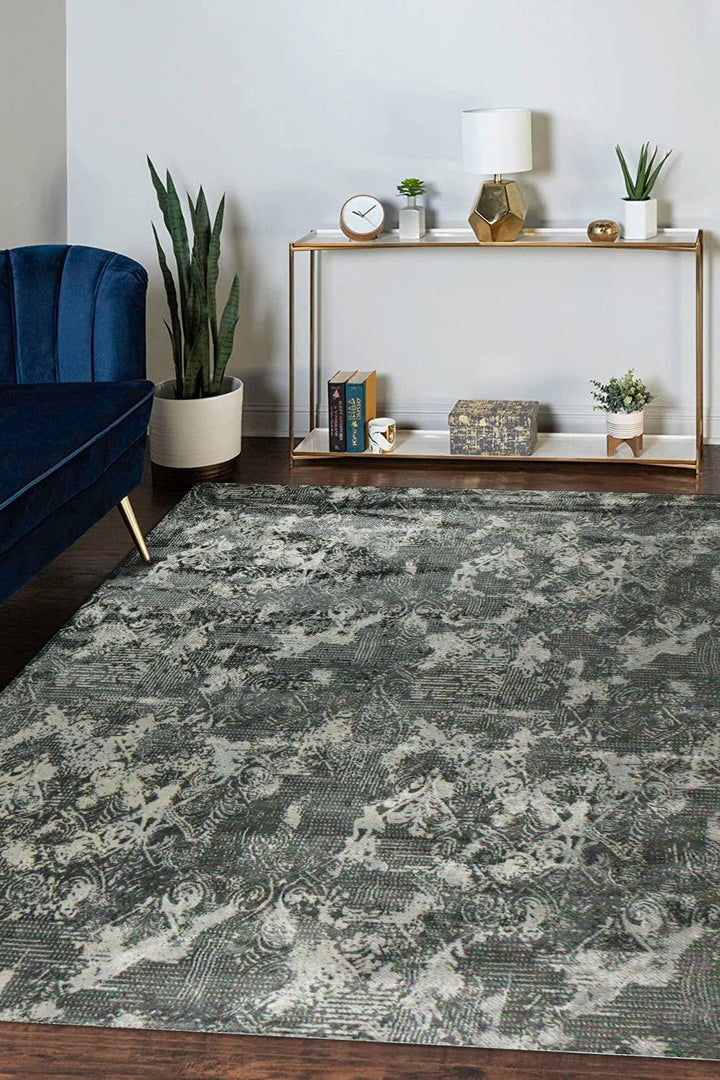 Turkish Modern Fusion Rug - D Gray - 6.5 x 9.5 FT - Superior Elegant Rug for Living Room - V Surfaces