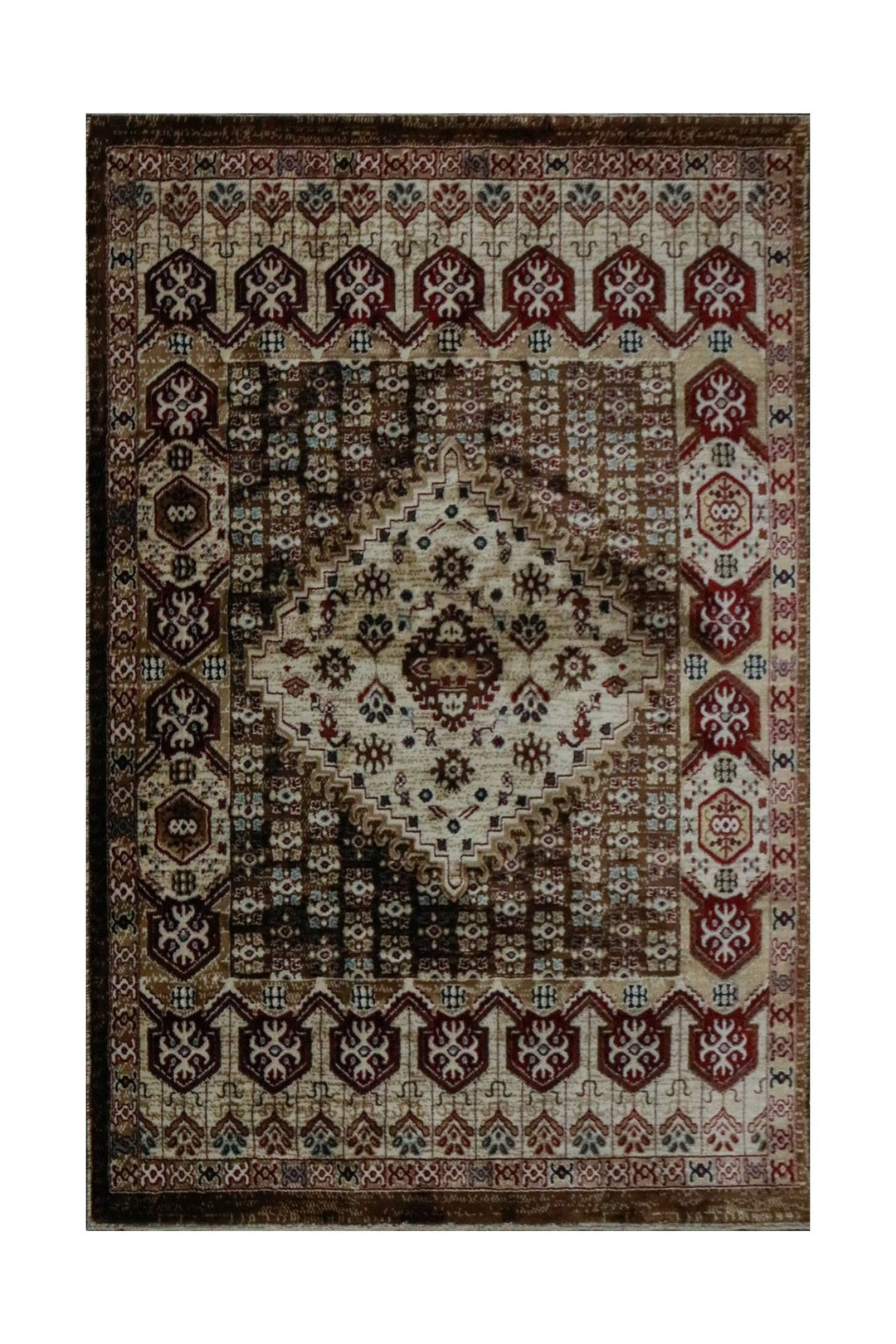 Turkish Modern Kazak Rug - Brown - 3.9 x 5.5 FT - Superior Comfort, Modern Style Accent Rugs - V Surfaces