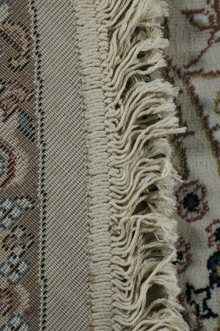 Turkish Modern Summer Kand Oval Rug - Cream - 9.1 x 12. FT - Sleek and Minimalist for Chic Interiors - V Surfaces