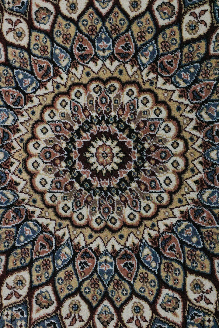 Turkish Modern Summer Kand Oval Rug - Cream - 9.1 x 12. FT - Sleek and Minimalist for Chic Interiors - V Surfaces