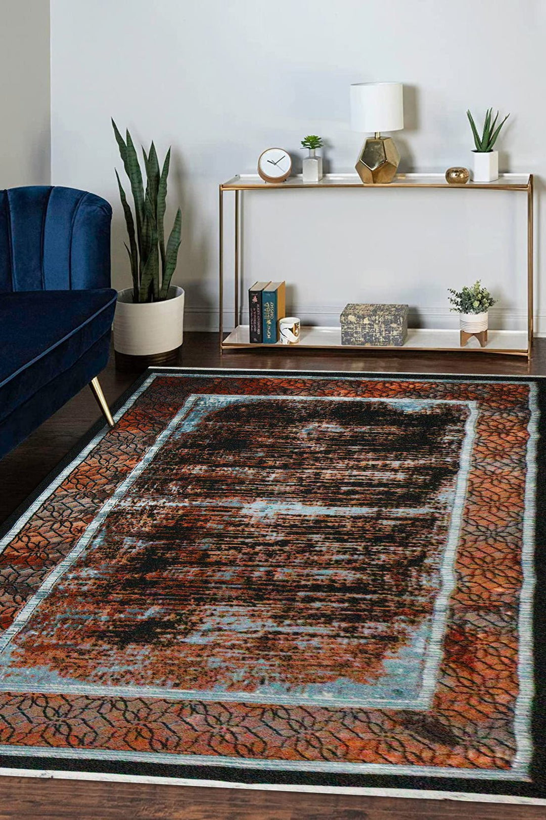 Turkish Modern Vk-Gem Rug - Shrblack - 6.5 X 9.5 Ft- Sleek And Minimalist For Chic Interiors - V Surfaces