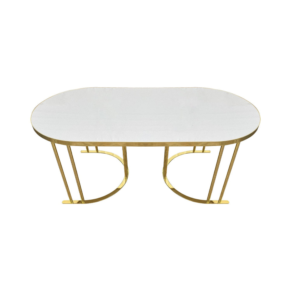 Turkish Oval Overhead 2+1 Coffee Table Membrane MDF Material - V Surfaces