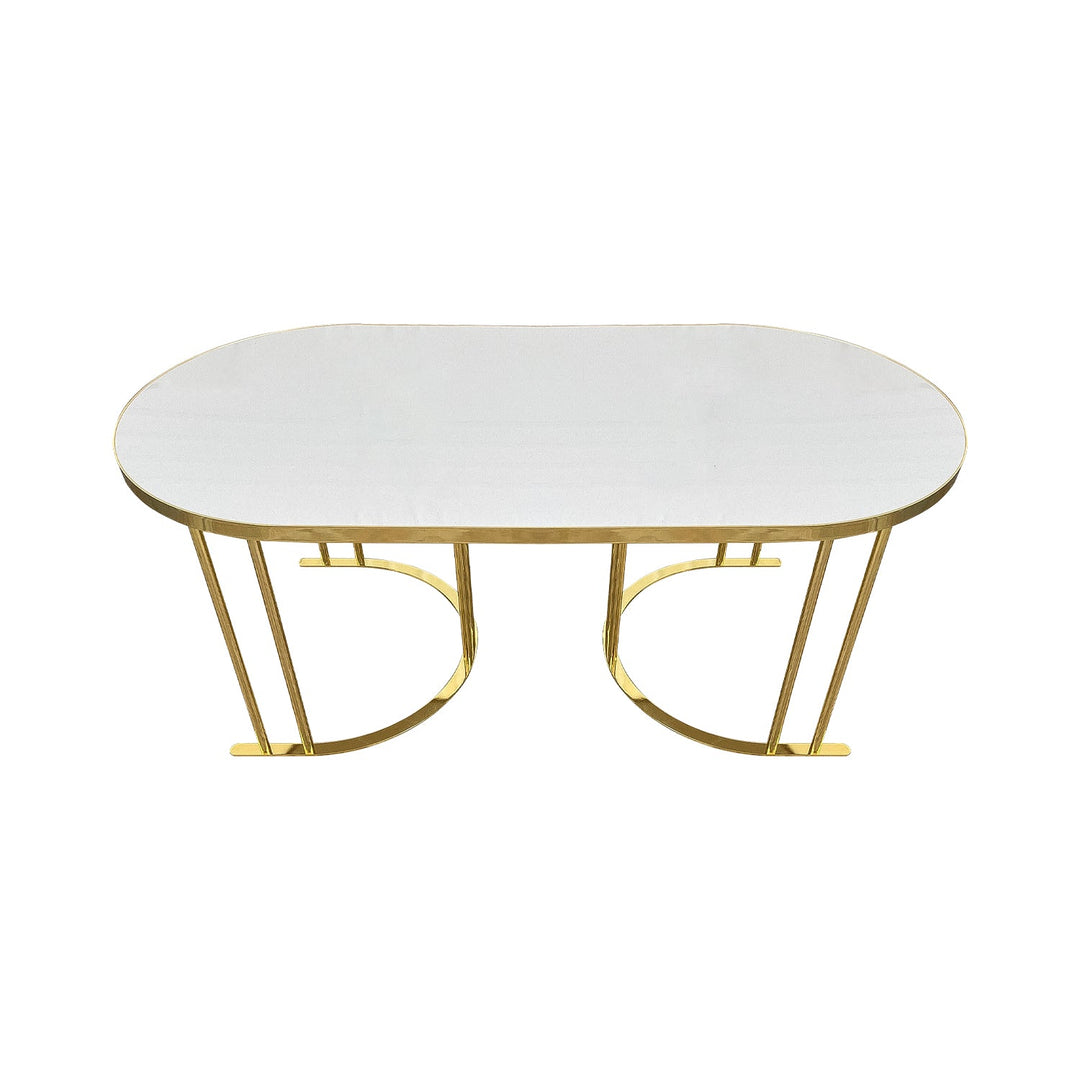 Turkish Oval Overhead 2+1 Coffee Table Membrane MDF Material - V Surfaces