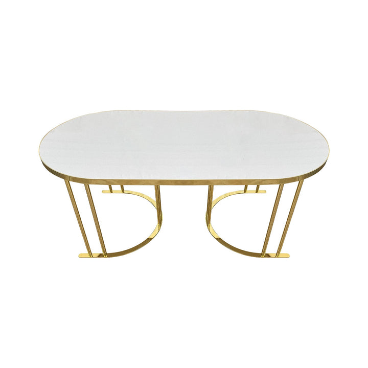Turkish Oval Overhead 2+1 Coffee Table Membrane MDF Material - V Surfaces