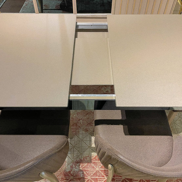 Turkish Pera Dining Table with Fabric Chairs, (Dining Table + 6 Chairs) - V Surfaces