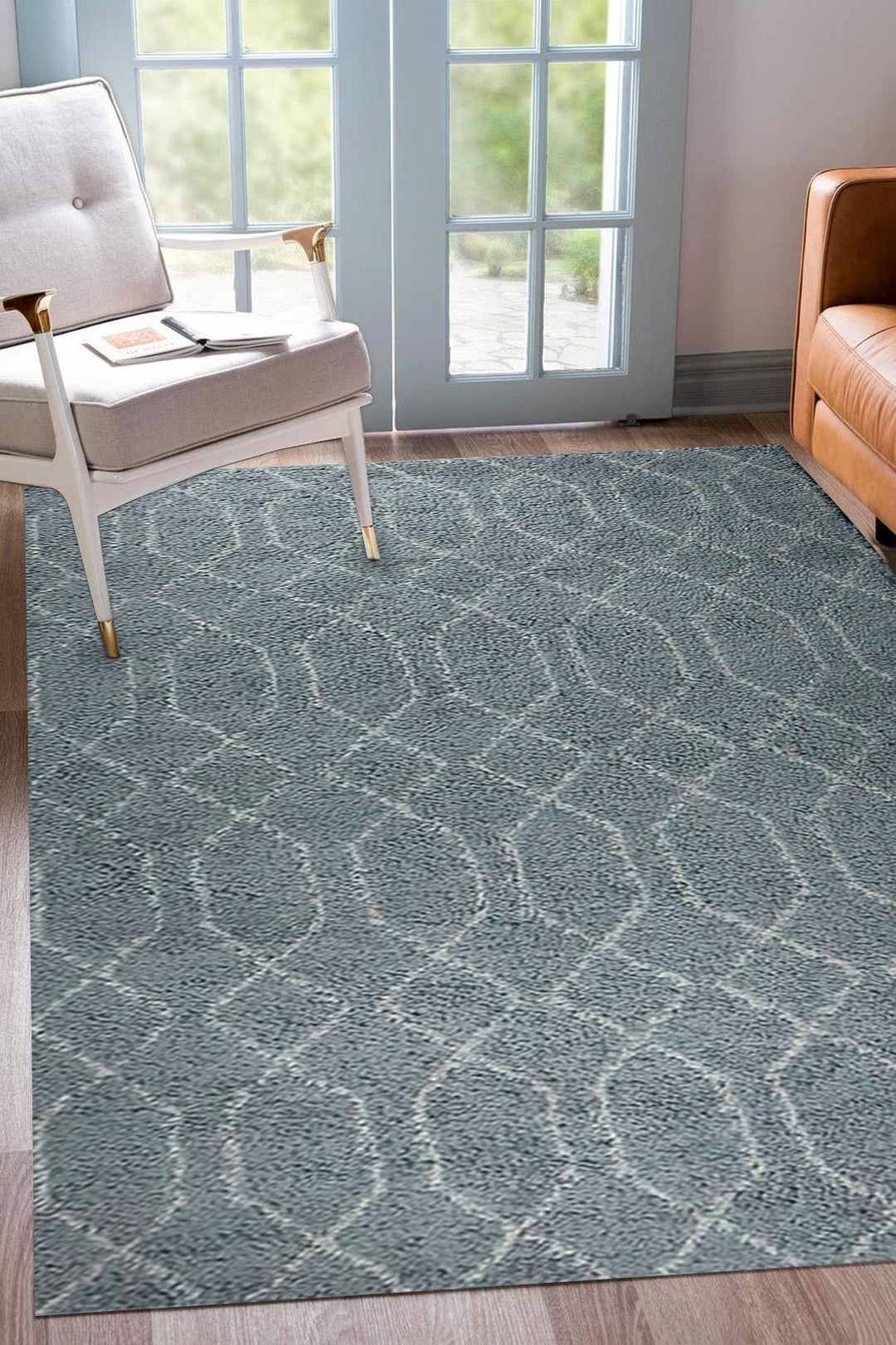 Turkish Plush and Soft Festival WD Shaggy Rug -5.3 x 7.5 FT - Cream and Gray - Fluffy Furry Floor Decor Shaggy Rug - V Surfaces