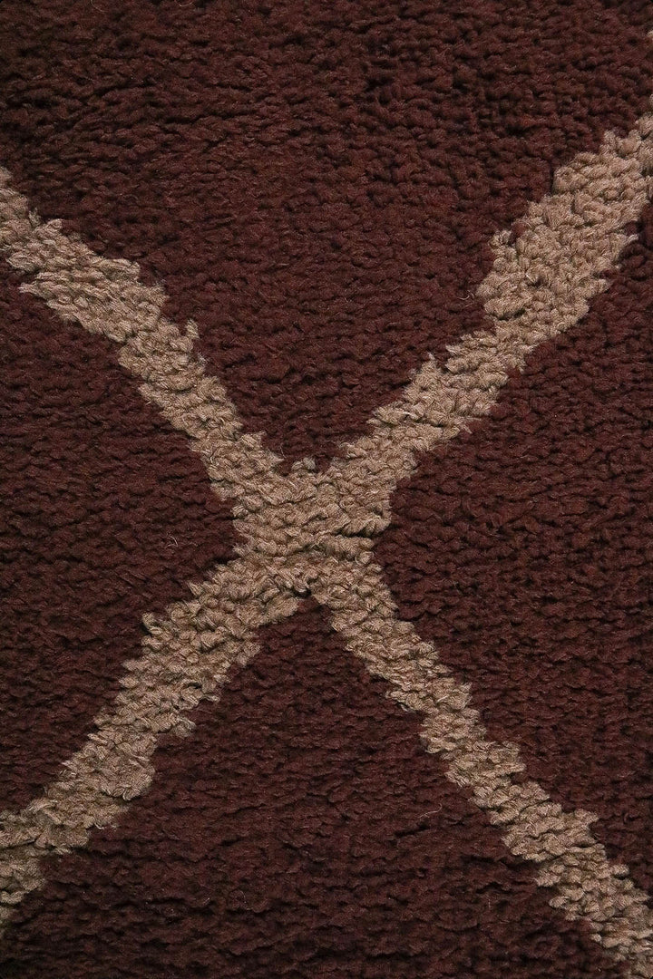 Turkish Plush and Soft Festival WD Shaggy Rug -5.3 x 7.5 FT - Cream and Maroon - Fluffy Furry Floor Decor Shaggy Rug - V Surfaces