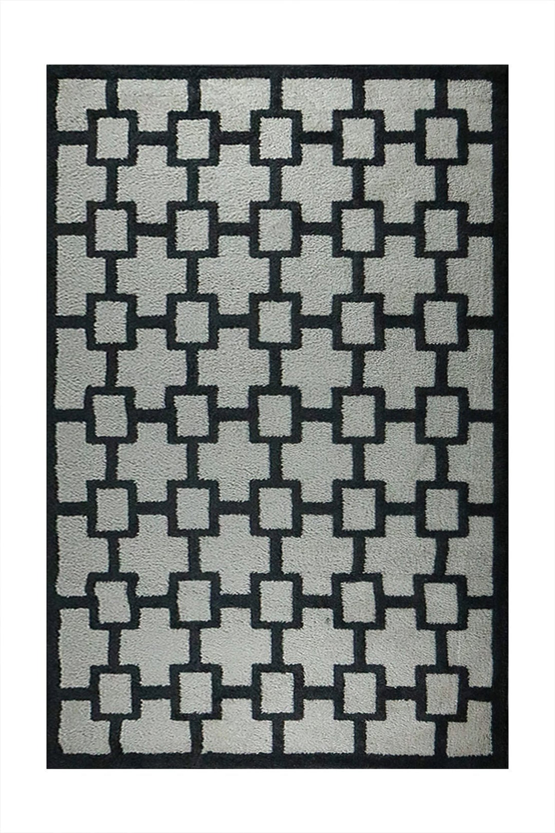Turkish Plush and Soft Festival WD Shaggy Rug -5.3 x 7.5 FT - Gray and Black - Fluffy Furry Floor Decor Shaggy Rug - V Surfaces