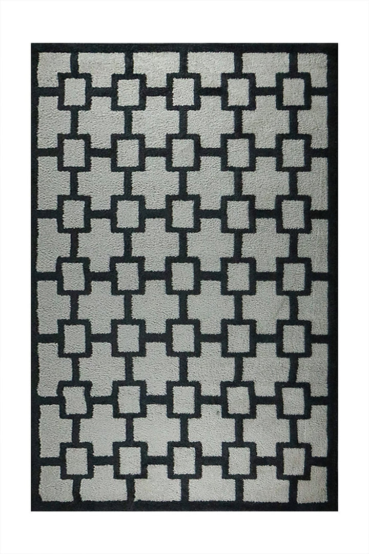 Turkish Plush and Soft Festival WD Shaggy Rug -5.3 x 7.5 FT - Gray and Black - Fluffy Furry Floor Decor Shaggy Rug - V Surfaces