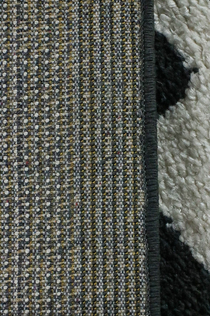 Turkish Plush and Soft Festival WD Shaggy Rug -5.3 x 7.5 FT - Gray and Black - Fluffy Furry Floor Decor Shaggy Rug - V Surfaces