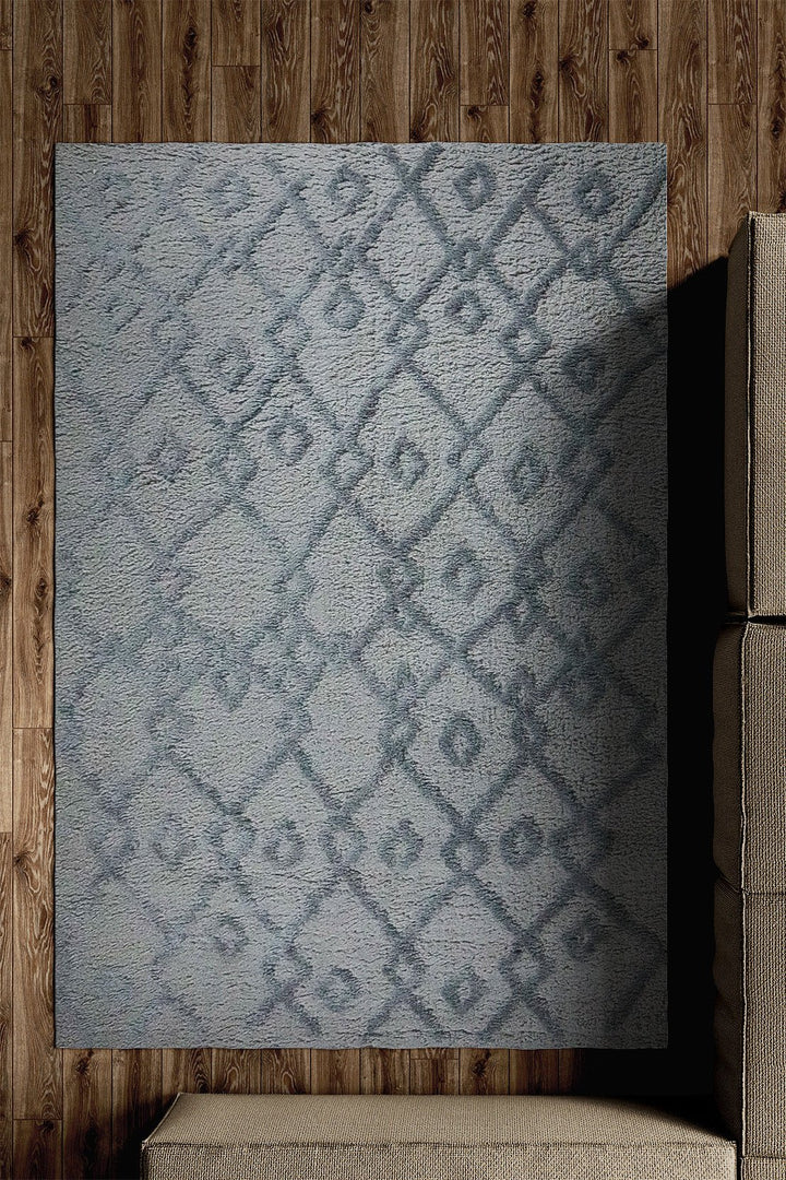 Turkish Plush and Soft Festival WD Shaggy Rug -5.3 x 7.5 FT - Gray - Fluffy Furry Floor Decor Shaggy Rug - V Surfaces