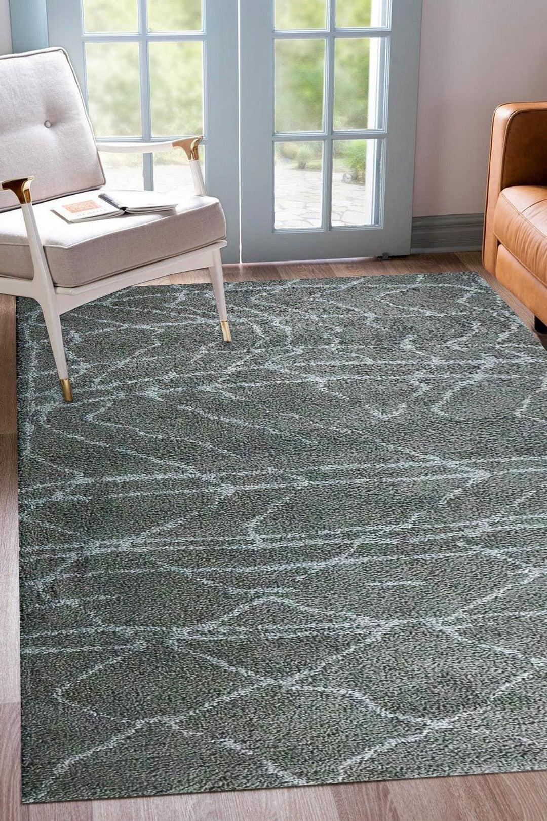 Turkish Plush and Soft Festival WD Shaggy Rug -5.3 x 7.5 FT - Gray - Fluffy Furry Floor Decor Shaggy Rug - V Surfaces