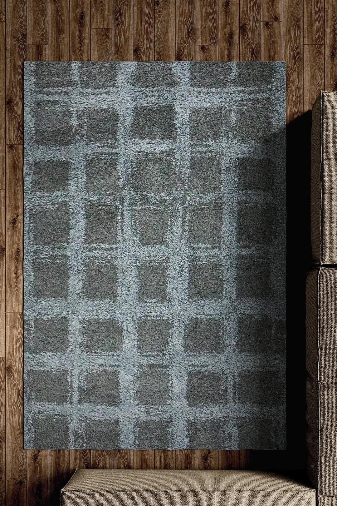 Turkish Plush and Soft Festival WD Shaggy Rug -5.3 x 7.5 FT - Gray - Fluffy Furry Floor Decor Shaggy Rug - V Surfaces