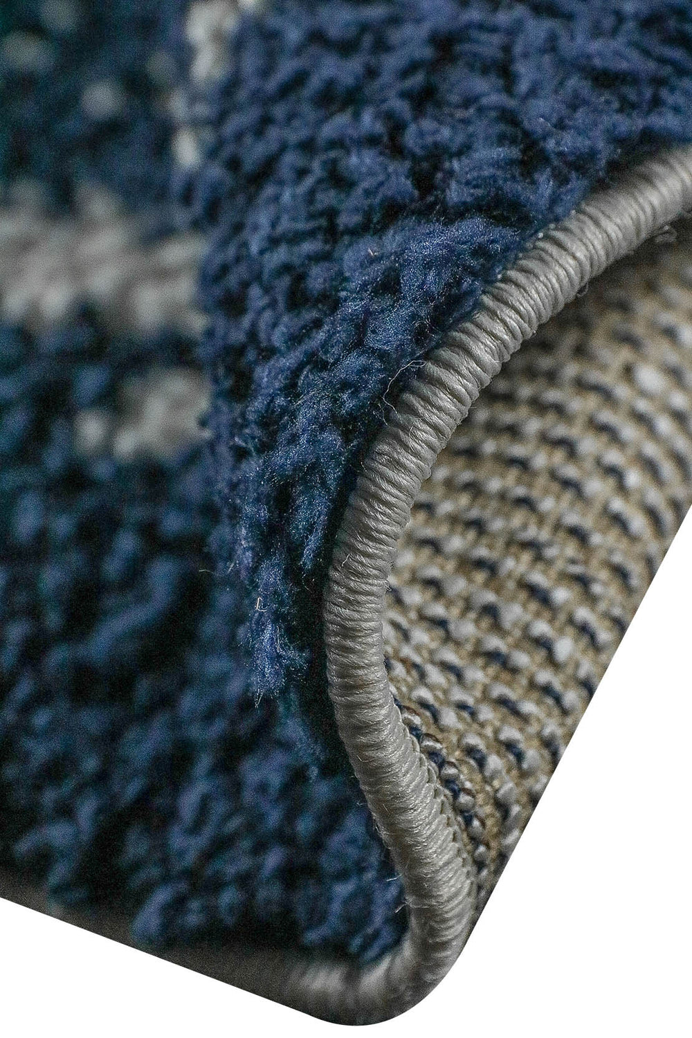 Turkish Plush and Soft Festival WD Shaggy Rug - 5.3 x 8.7 FT - Cream and Navy - Fluffy Furry Floor Decor Shaggy Rug - V Surfaces