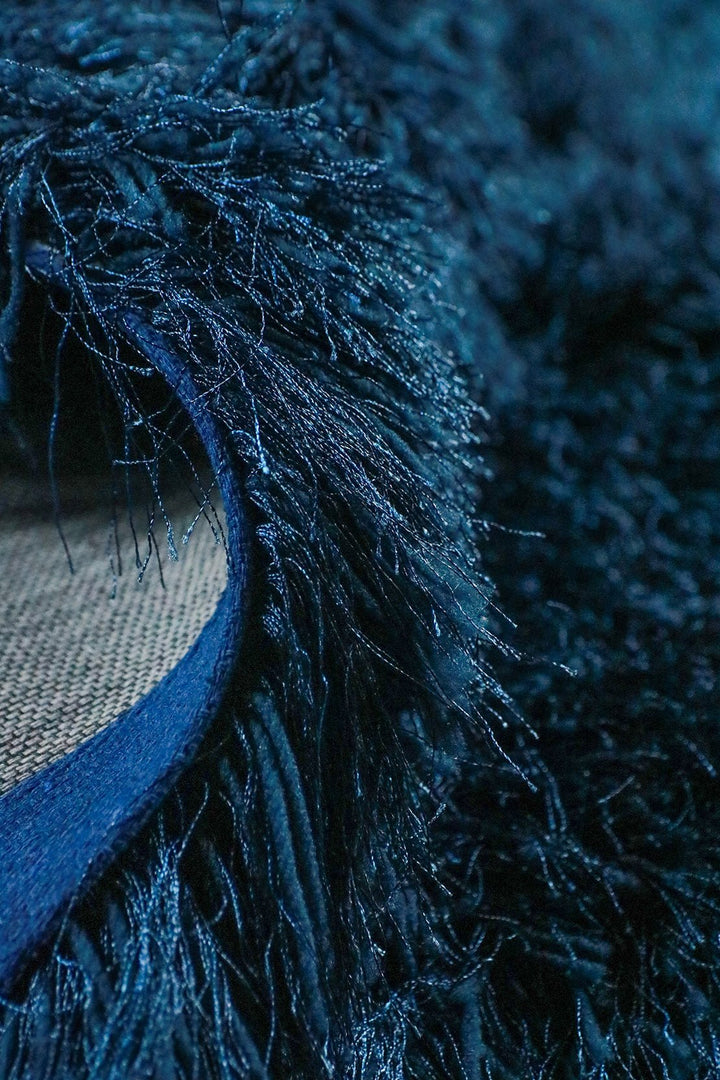 Turkish Plush and Soft Heaven Shaggy Rug - Blue - 4.9 x 7.2 FT - Fluffy Furry Floor Decor Rug Heaven Shaggy - V Surfaces