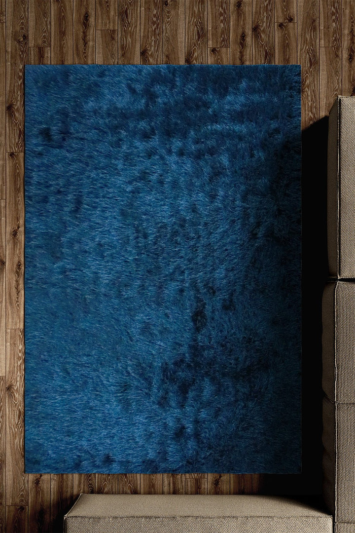 Turkish Plush and Soft Heaven Shaggy Rug - Blue - 4.9 x 7.2 FT - Fluffy Furry Floor Decor Rug Heaven Shaggy - V Surfaces