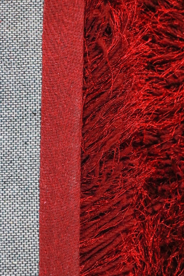Turkish Plush and Soft Heaven Shaggy Rug - Maroon - 2.6 x 4.9 FT - Fluffy Furry Floor Decor Rug Heaven Shaggy - V Surfaces