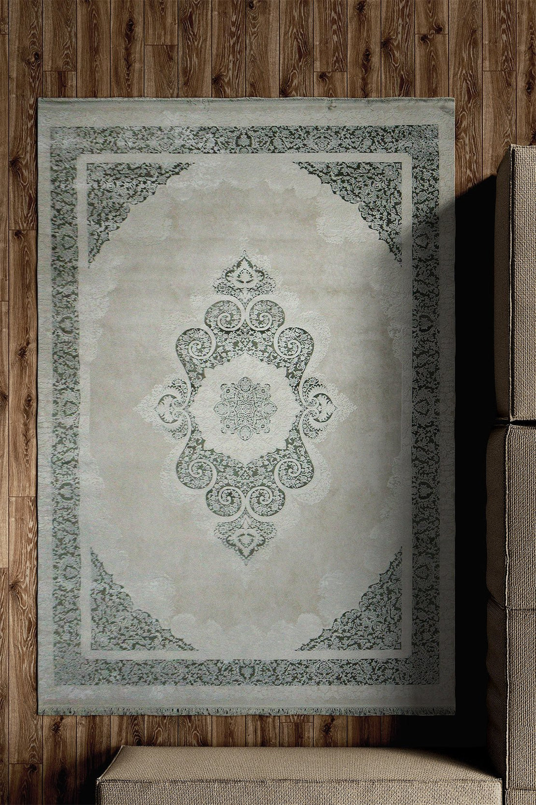 Turkish Premium Quality Voyage Rug - 5.2 x 7.5 FT - Beige - Resilient Construction for Long-Lasting Use - V Surfaces