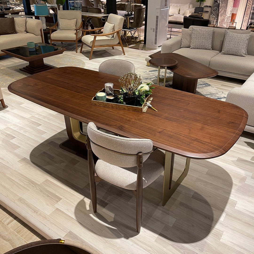 Turkish Sirius Dining Table with Fabric Chairs (Dining Table + 8 Chairs) - V Surfaces