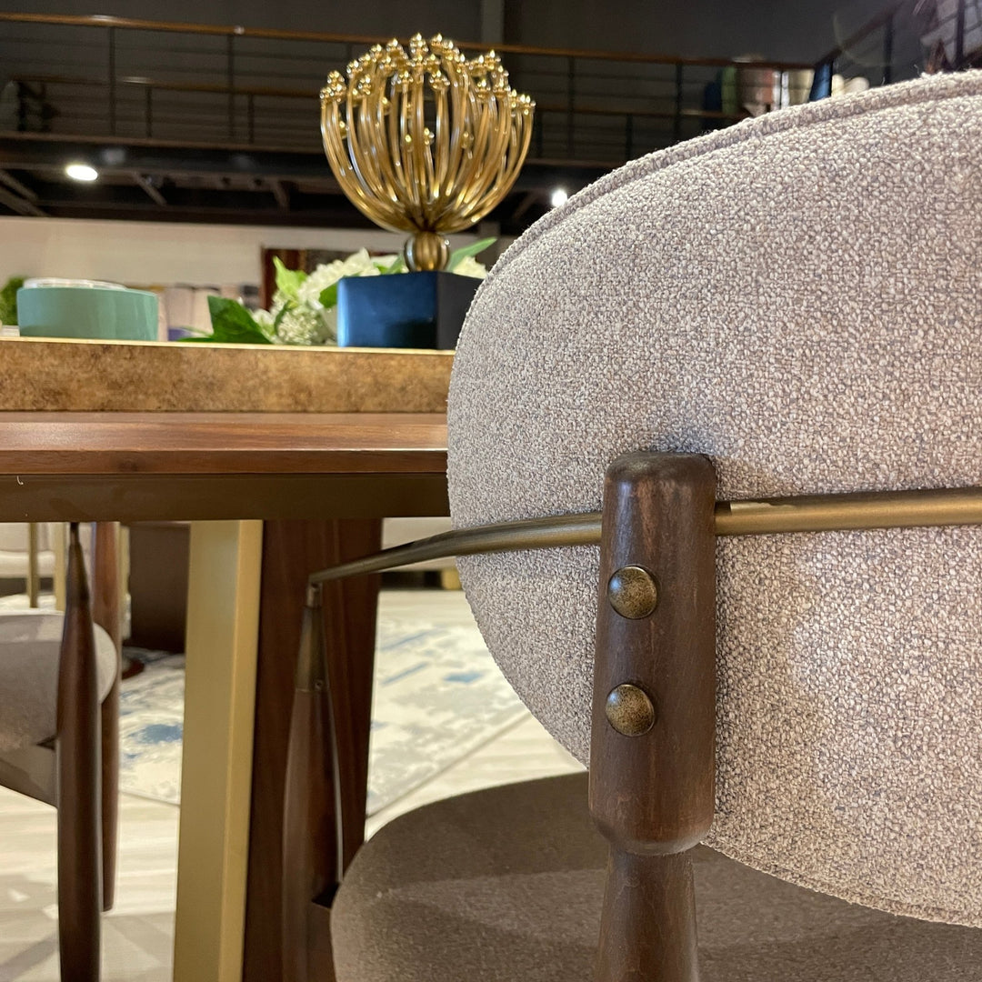 Turkish Sirius Dining Table with Fabric Chairs (Dining Table + 8 Chairs) - V Surfaces