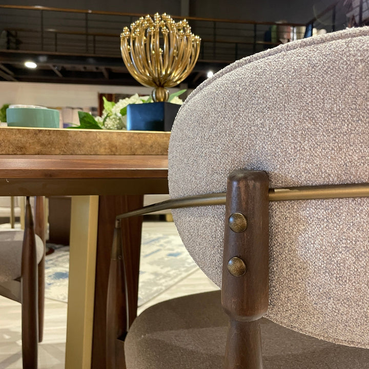 Turkish Sirius Dining Table with Fabric Chairs (Dining Table + 8 Chairs) - V Surfaces