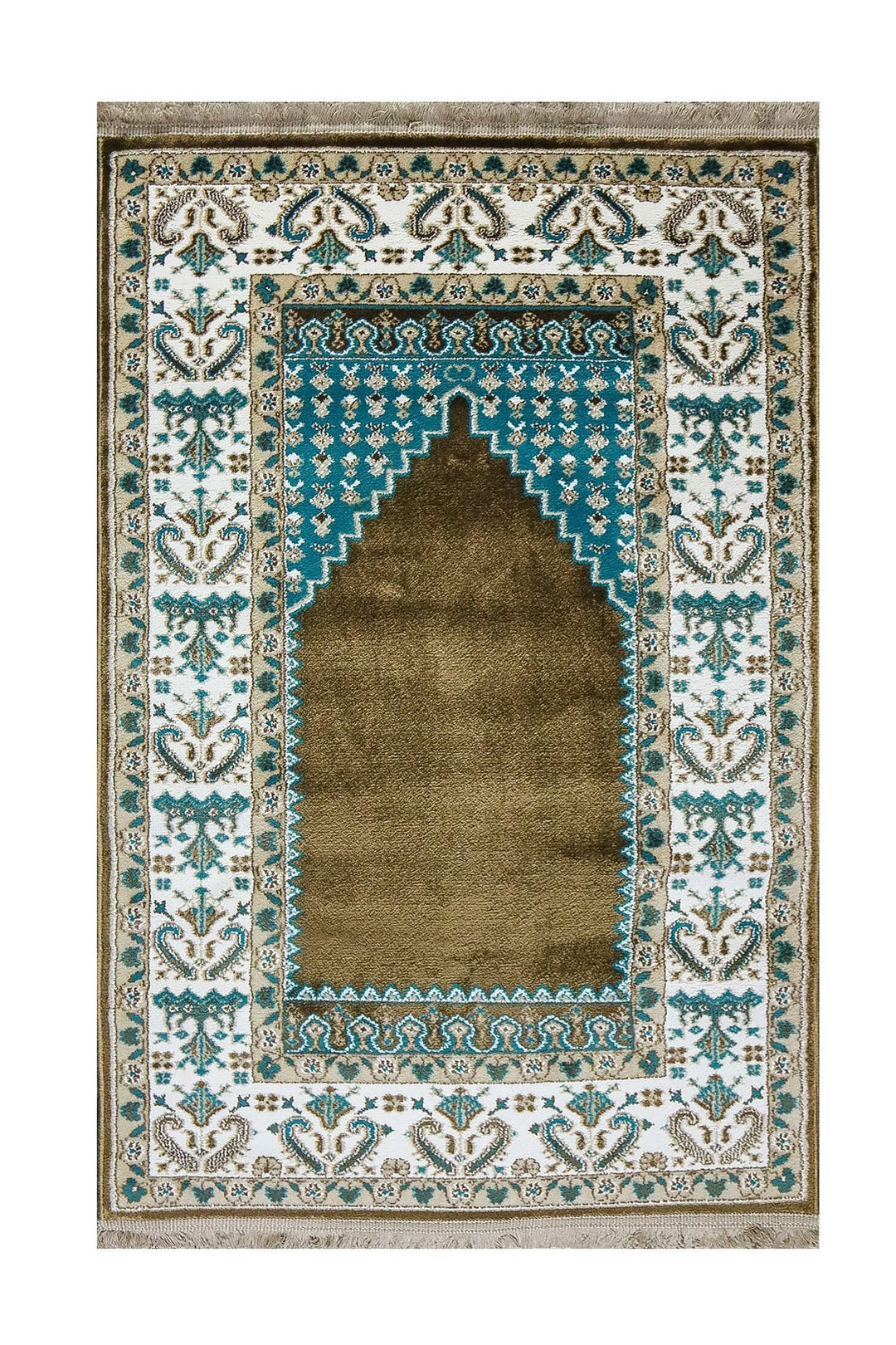 Turkish Style Acrylic Sajjadeh Prayers Mat - Brown - Soft, Durable, and Easy to Clean - V Surfaces