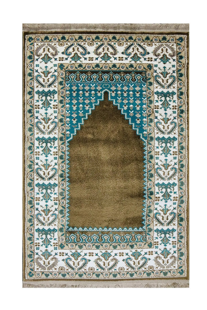 Turkish Style Acrylic Sajjadeh Prayers Mat - Brown - Soft, Durable, and Easy to Clean - V Surfaces