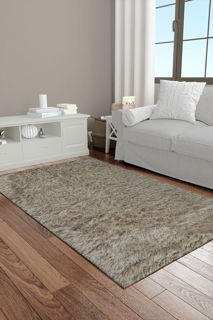 Turkish Turkish Plush and Soft Heaven Shaggy Rug - Brown - 3.9 x 5.5 FT - Fluffy Furry Floor Decor Rug Heaven Shaggy - V Surfaces