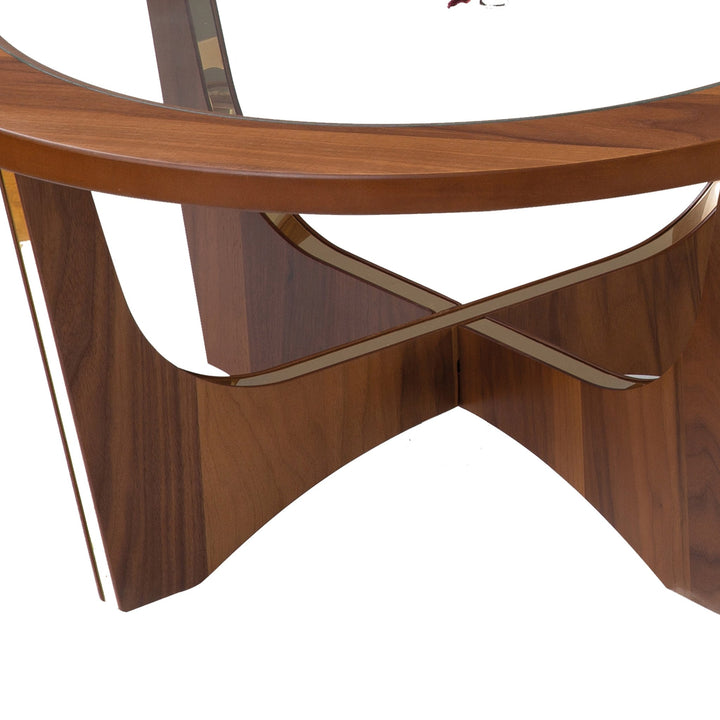 Turkish Walnut Center Table - Standard - Circle - Set of 3 Tables - MDF With Vineer Paint - V Surfaces
