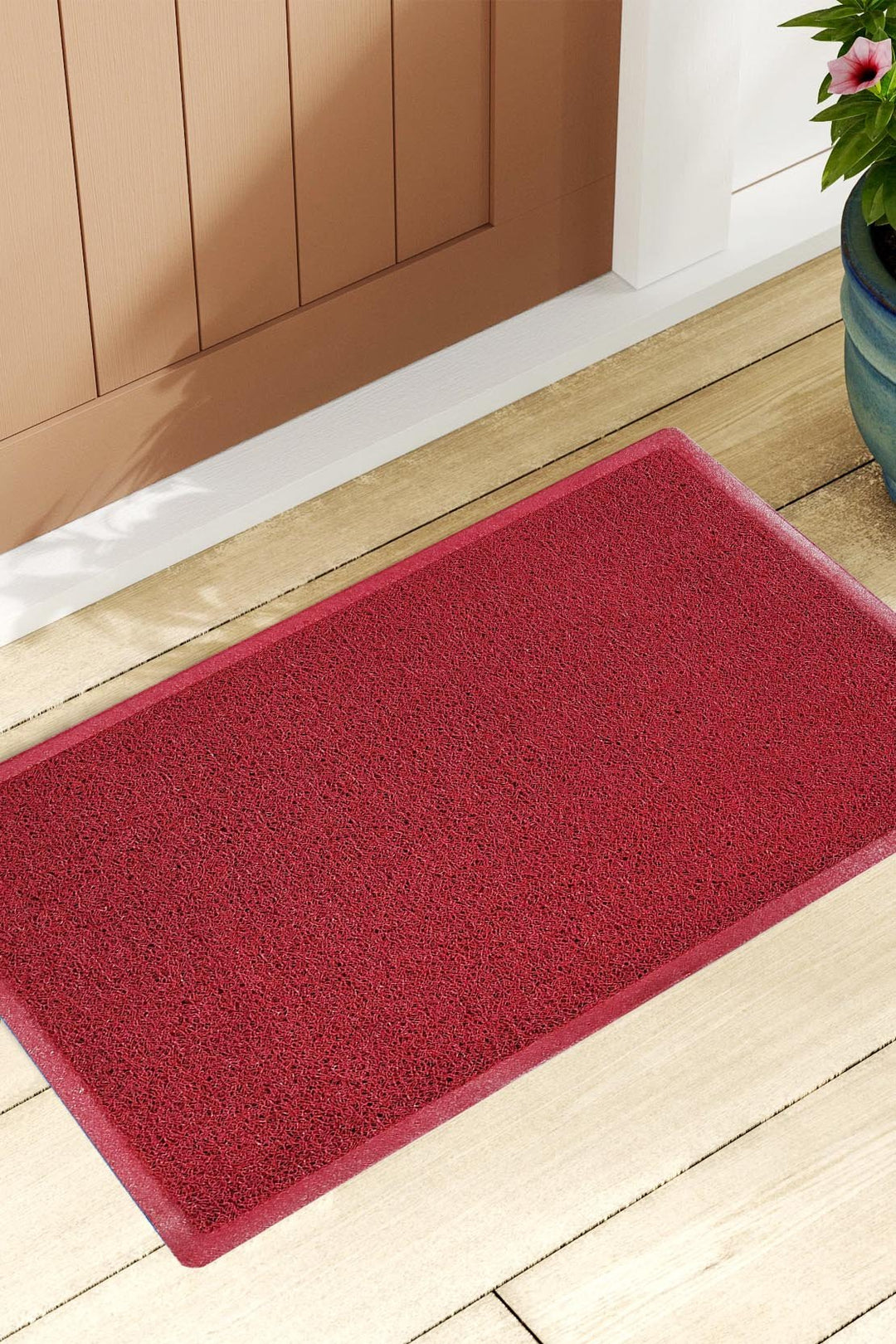 Ultra Door Mate Plain, Dirt-Trapper Jet-Washable Doormat for Indoor and Outdoor, Maroon - V Surfaces