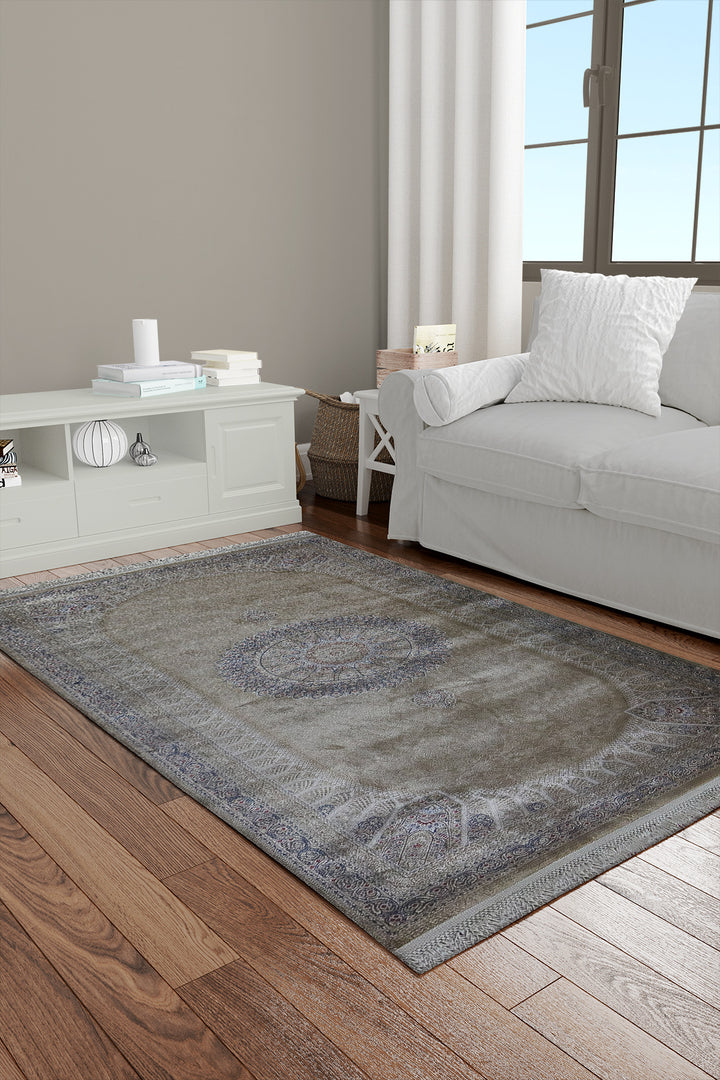 Turkish Premium  Ottoman Rug - Beige - 2.6 x 4.9 FT - Resilient Construction for Long-Lasting Use