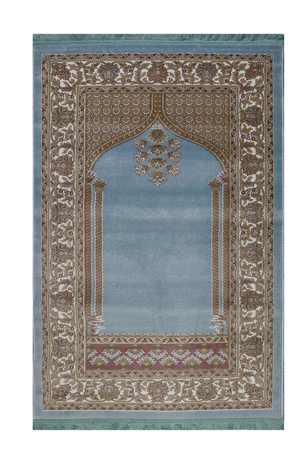 Turkish Style Acrylic Sajjadeh Prayers Mat - Blue - Soft, Durable, and Easy to Clean
