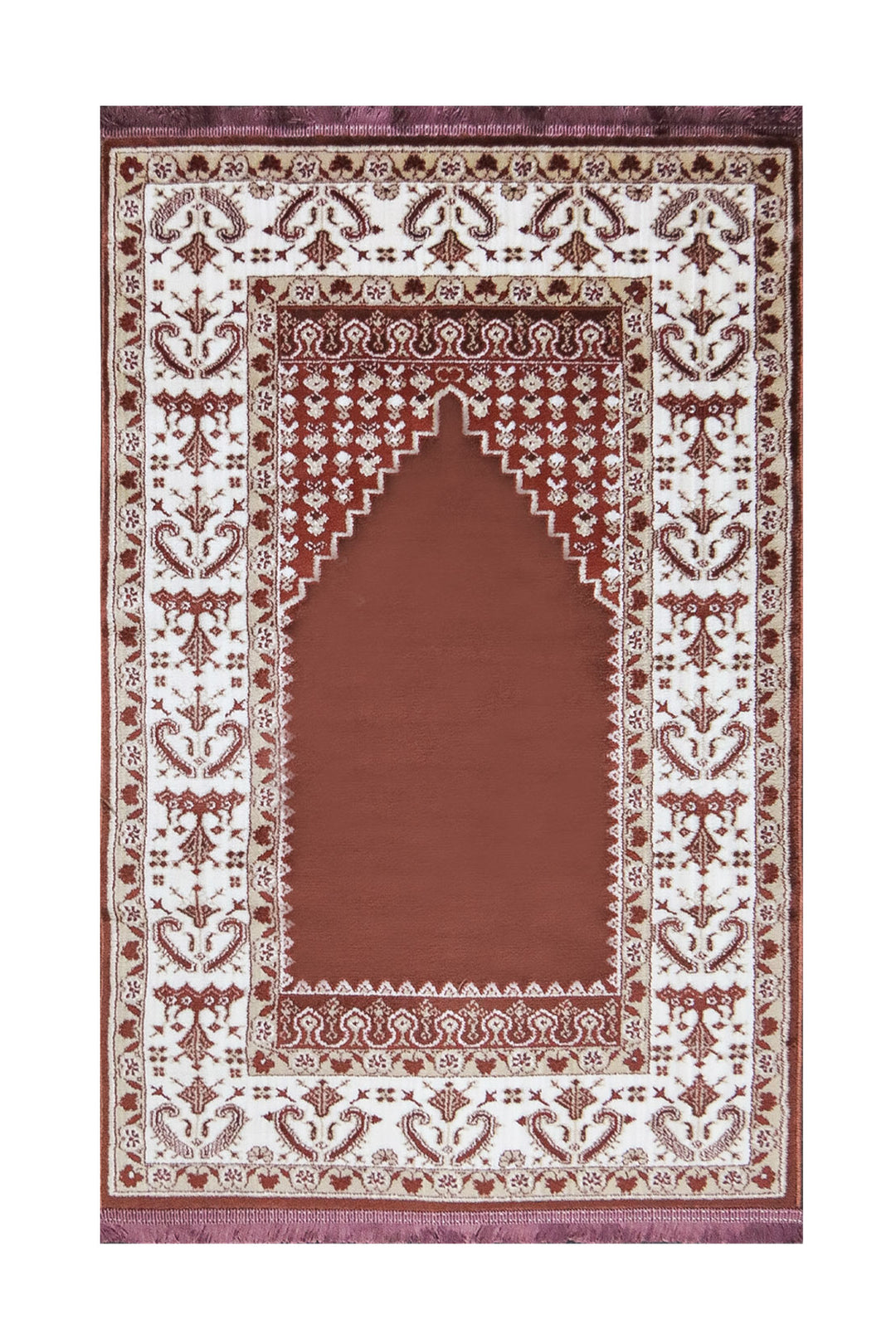 Turkish Style Acrylic Sajjadeh Prayers Mat - Maroon- Soft, Durable, and Easy to Clean