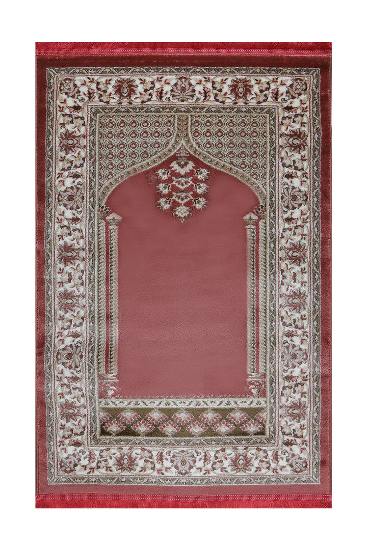 Turkish Style Acrylic Sajjadeh Prayers Mat - Maroon- Soft, Durable, and Easy to Clean